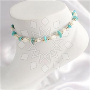 Gemstone and Bead Handmade Beaded  Anklet