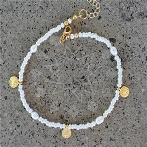 Gemstone and Bead Handmade Beaded  Anklet