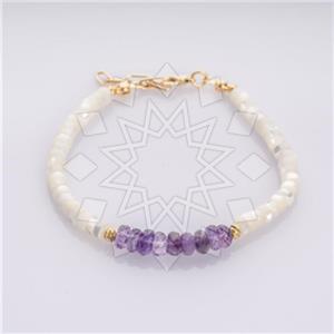 Gemstone and Bead Handmade Beaded  Bead and Charm Bracelet