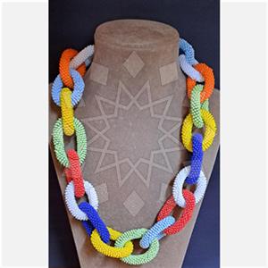 Gemstone and Bead Handmade Beaded  Beaded Necklace