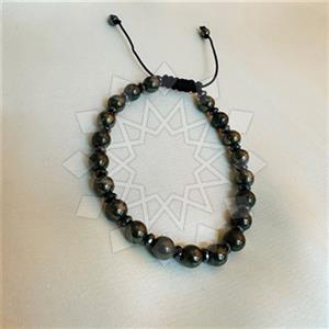 Gemstone and Bead Mens  Adjustable Bracelet