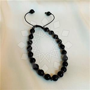 Gemstone and Bead Mens  Adjustable Bracelet