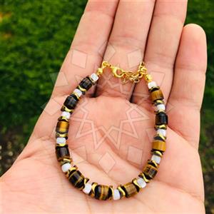 Gemstone and Bead Mens  Bead and Charm Bracelet