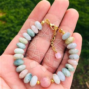 Gemstone and Bead Bead and Charm Bracelet