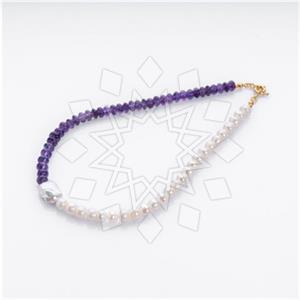 Gemstone and Bead Beaded Necklace