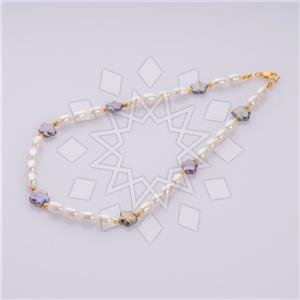 Gemstone and Bead Beaded Necklace