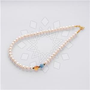 Gemstone and Bead Beaded Necklace