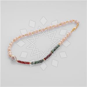 Gemstone and Bead Beaded Necklace