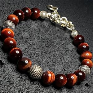 Gemstone and Bead Mens  Mens Bracelet