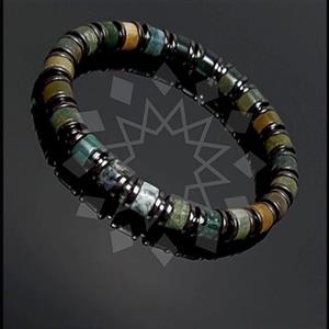 Gemstone and Bead Mens  Mens Bracelet