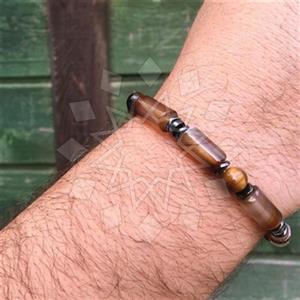 Gemstone and Bead Mens  Mens Bracelet