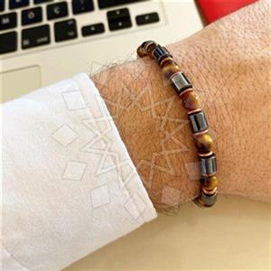 Gemstone and Bead Mens  Mens Bracelet