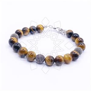 Gemstone and Bead Mens  Mens Bracelet