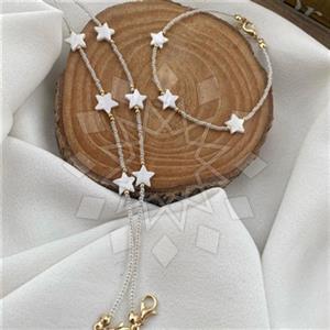 Gemstone and Bead Moon and Stars Anklet