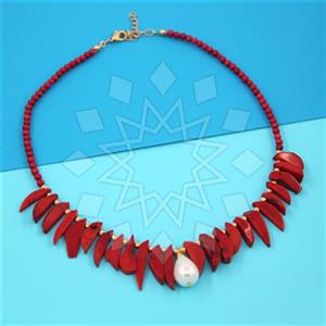 Gemstone and Bead Statement  Beaded Necklace