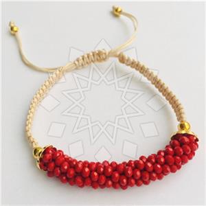 Gemstone and Bead Statement  Macrame String Bracelets