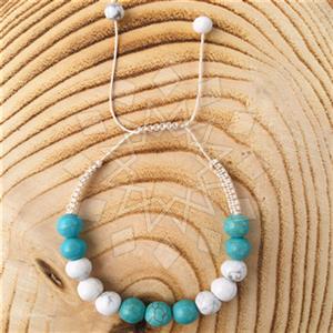 Gemstone and Bead Statement  Macrame String Bracelets