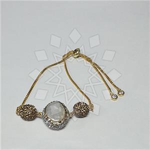 Fashion Gemstone and Crystal  Adjustable Bracelet