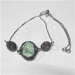 Fashion Gemstone and Crystal  Adjustable Bracelet
