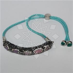Fashion Gemstone and Crystal  Adjustable Bracelet