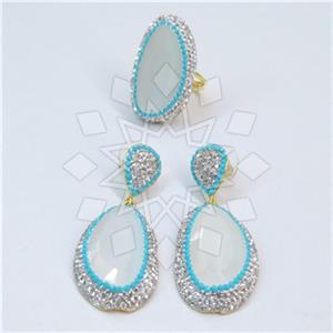 Fashion Gem and Crystals Ring Earrings Sets