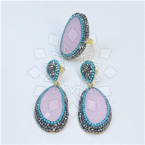 Fashion Gem and Crystals Ring Earrings Sets