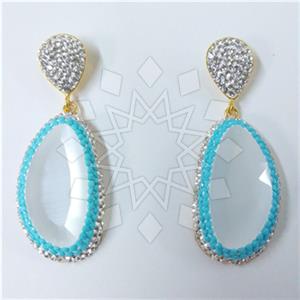 Fashion Gem and Crystals Single Drop Earrings