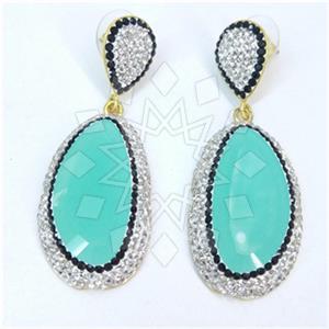 Fashion Gem and Crystals Single Drop Earrings