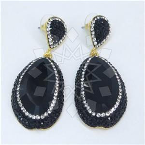 Fashion Gem and Crystals Single Drop Earrings