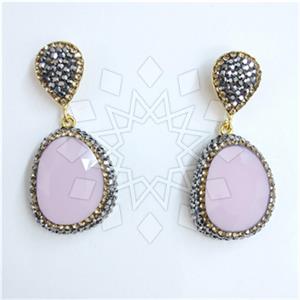 Fashion Gem and Crystals Single Drop Earrings