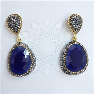 Fashion Gem and Crystals Single Drop Earrings