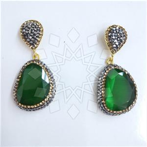 Fashion Gem and Crystals Single Drop Earrings