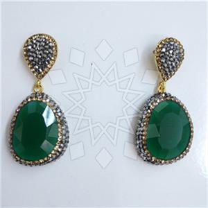 Fashion Gem and Crystals Single Drop Earrings