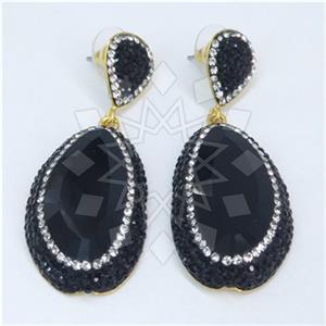 Fashion Gem and Crystals Single Drop Earrings