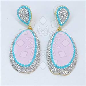 Fashion Gem and Crystals Single Drop Earrings