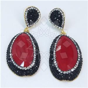 Fashion Gem and Crystals Single Drop Earrings