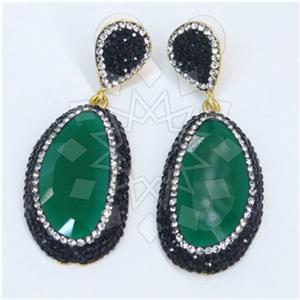 Fashion Gem and Crystals Single Drop Earrings