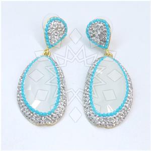 Fashion Gem and Crystals Single Drop Earrings