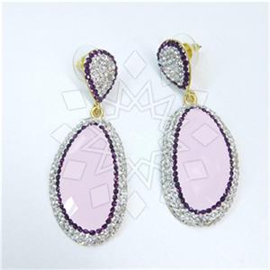 Fashion Gem and Crystals Single Drop Earrings