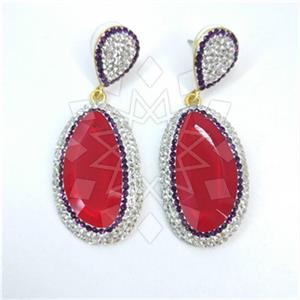 Fashion Gem and Crystals Single Drop Earrings