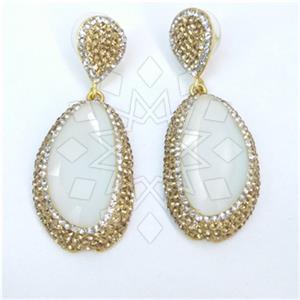 Fashion Gem and Crystals Single Drop Earrings