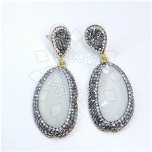 Fashion Gem and Crystals Single Drop Earrings