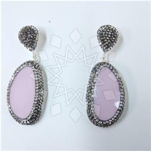 Fashion Gem and Crystals Single Drop Earrings