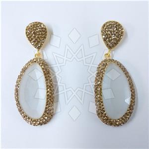 Fashion Gem and Crystals Single Drop Earrings