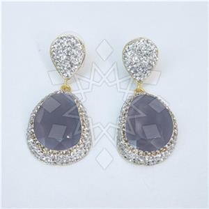 Fashion Gem and Crystals Single Drop Earrings
