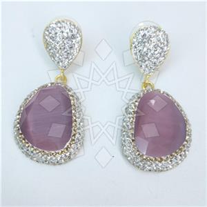 Fashion Gem and Crystals Single Drop Earrings