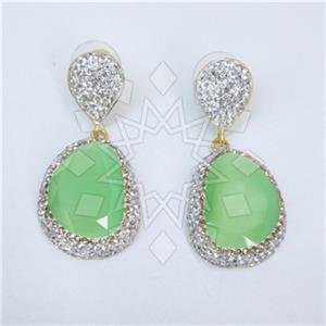 Fashion Gem and Crystals Single Drop Earrings