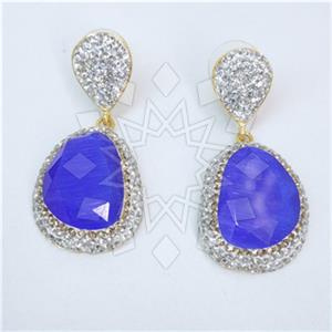 Fashion Gem and Crystals Single Drop Earrings
