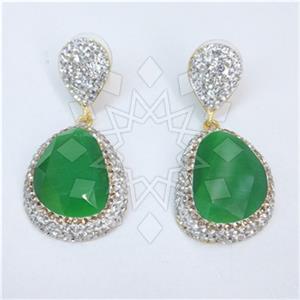 Fashion Gem and Crystals Single Drop Earrings