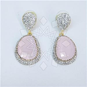 Fashion Gem and Crystals Single Drop Earrings